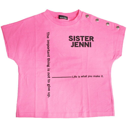 40%OFFセール SALE シスタージェニィ 子ども服 半袖Tシャツ 130cm-160cm SISTER JENNI ランダムロゴ肩あきフレンチT チェリーピンク メール便OK 2024春夏 シスタージェニー 子供服 女の子用 キッズ ジュニアのサムネイル