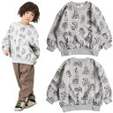 メイクユアデイ 子供服 スウェット 80-140cm MAKE YOUR DAY メイガ柄 トレーナー 裏毛 ライトグレー 2023AW 秋冬 110サイズまではメール便OK 80cm/90cm/100cm/110cm/120cm/130cm/140cm ベビー キッズ ジュニア 子ども服 男の子 女の子 新作