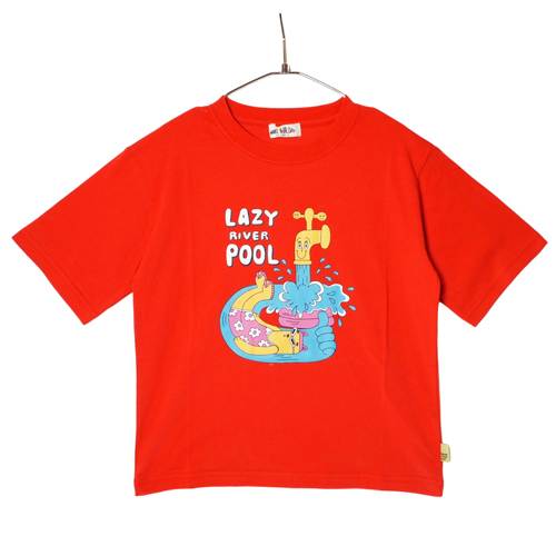 乐天商城 - MAKE YOUR DAY（メイクユアデイ） プールT　半袖Tシャツ レッド 150cm/160cm メール便OK 2026春夏 新作