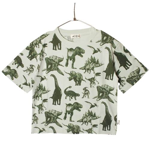Rakuten - 20%OFFセール SALE MAKE YOUR DAY（メイクユアデイ） リアルダイナソー総柄半袖Tシャツ グリーン 150cm/160cm メール便OK 2026春夏