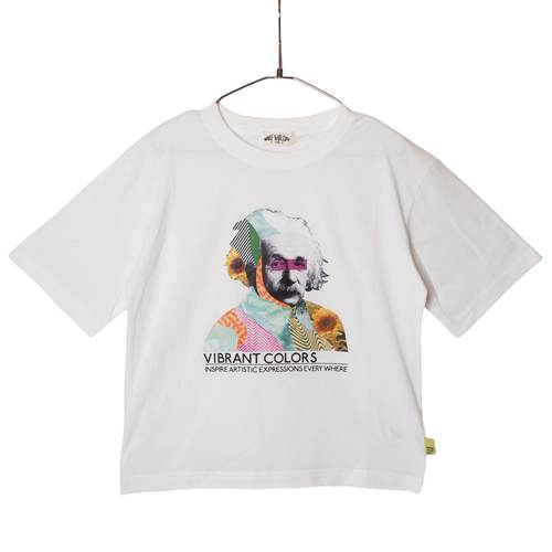 乐天商城 - MAKE YOUR DAY（メイクユアデイ） アート×イジン半袖Tシャツ オフホワイト (80-140cm) メール便OK 2026春夏 新作