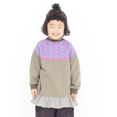 【40%OFFセール】MOL モル 120-150cm yu-zora girls sweatshirt スウェットシャツ カーキ メール便OK S(90cm-105cm)/M(105cm-120cm) mol20awtr06 子供服 トレーナーSALE