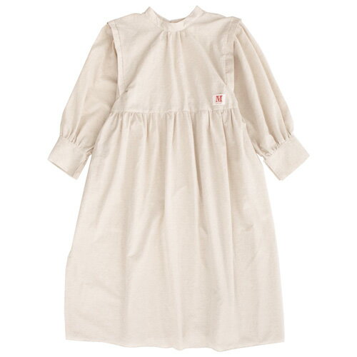 乐天商城 - 50%OFF SALE セール MOL モル 90-150cm chef one piece シェフワンピース ベージュ メール便OK S(90cm-105cm)/M(105cm-120cm)/M(105cm-120cm)/L(120cm-135cm)/LL(135cm-150cm) mol22ssop02 長袖ワンピ 子供服 ママと親子お揃いコーデも