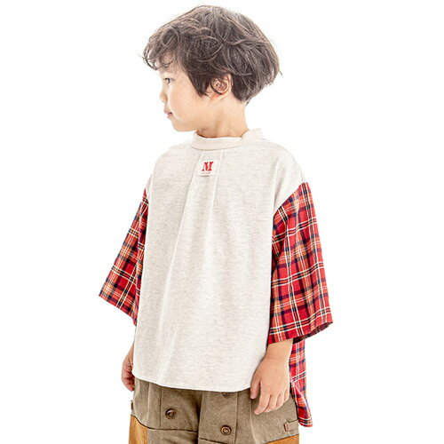 50%OFF SALE セール MOL モル 90-150cm classic check shirts-T クラシックチェックシャツT レッド メール便OK S(90cm-105cm)/M(105cm-120cm)/M(105cm-120cm)/L(120cm-135cm)/LL(135cm-150cm) Tシャツ 子供服 ママと親子お揃いコーデも