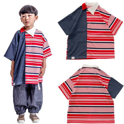 モル 子ども服 90cm-150cm MOL MLP mix polo shirt ミックスポロシャツ 半袖 ボーダー メール便OK S(90cm-105cm)/M(105cm-120cm)/L(120cm-135cm)/LL(135cm-150cm) キッズ ジュニア 子ども服 mol room モルルーム