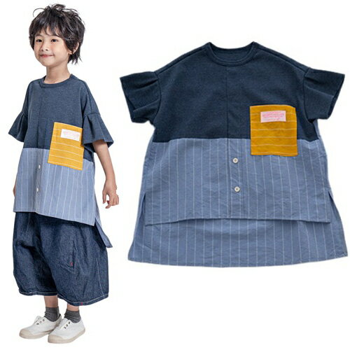 乐天商城 - MOL（モル） border shirt T ボーダーシャツT ブルー (90-150cm) メール便OK 2026春夏 新作