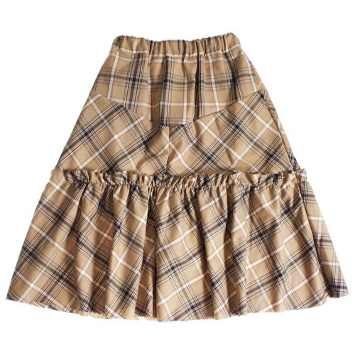 50%OFFセール SALE ヌヌフォルム 子供服 スカート 105-145cm nunuforme バイアスチェックスカート ベー..