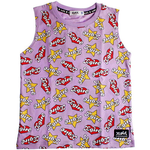 Rakuten - 40%OFFセール SALE X-girl Stages 子ども服 タンク 80-140cm エックスガールステージス ロゴ総柄タンクトップ ラベンダー メール便OK 2024春夏 80cm/90cm/100cm/110cm/120cm/130cm/140cm XGIRL エックスガール キッズ