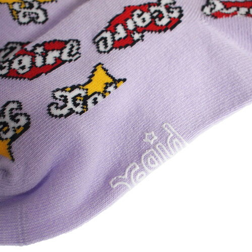 X-girl Stages 子ども服 靴下 13-21cm エックスガールステージス ロゴ総柄ミドル丈ソックス ラベンダー メール便OK 13-15cm/15-17cm/17cm-19cm/19cm-21cm キッズ ベビー服 baby kids 子供服 女の子
