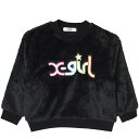 35%OFFセール SALE X-girl Stages 子ども服 100-140cm エックスガールステージス カラフルロゴフラッフィートレーナー クロ メー...