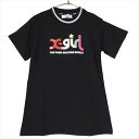 30%OFFセール SALE X-girl Stages 子ども服 半袖ワンピ 80-140cm エックスガールステージス ラメ発泡ロゴTワンピース クロ ブラ...