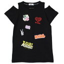 X-girl Stages 子ども服 半袖ワンピース 90-140cm エックスガールステージス MIXロゴ肩あきTワンピース クロ ブラック メール便OK 2025春夏 90cm/100/110cm/120cm/130cm/140cm XGIRL エックスガール キッズ 子供服 新作(4)