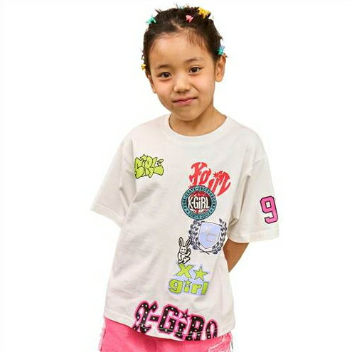 Other - X-girl Stages（エックスガールステージス） 【接触冷感】MIXロゴ 半袖Tシャツ オフホワイト（80-140cm） メール便OK 2026春夏 新作