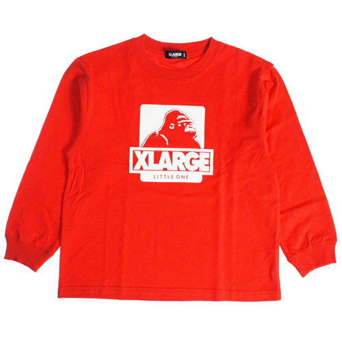 エクストララージ キッズ 子供服 ロンTシャツ 80-140cm XLARGE KIDS ベーシックゴリラ長袖Tシャツ アカ メール便OK X-LARGE ベビー服 キッズ 子ども服 80cm/90cm/100cm/110cm/120cm/130cm/140cm 9433229