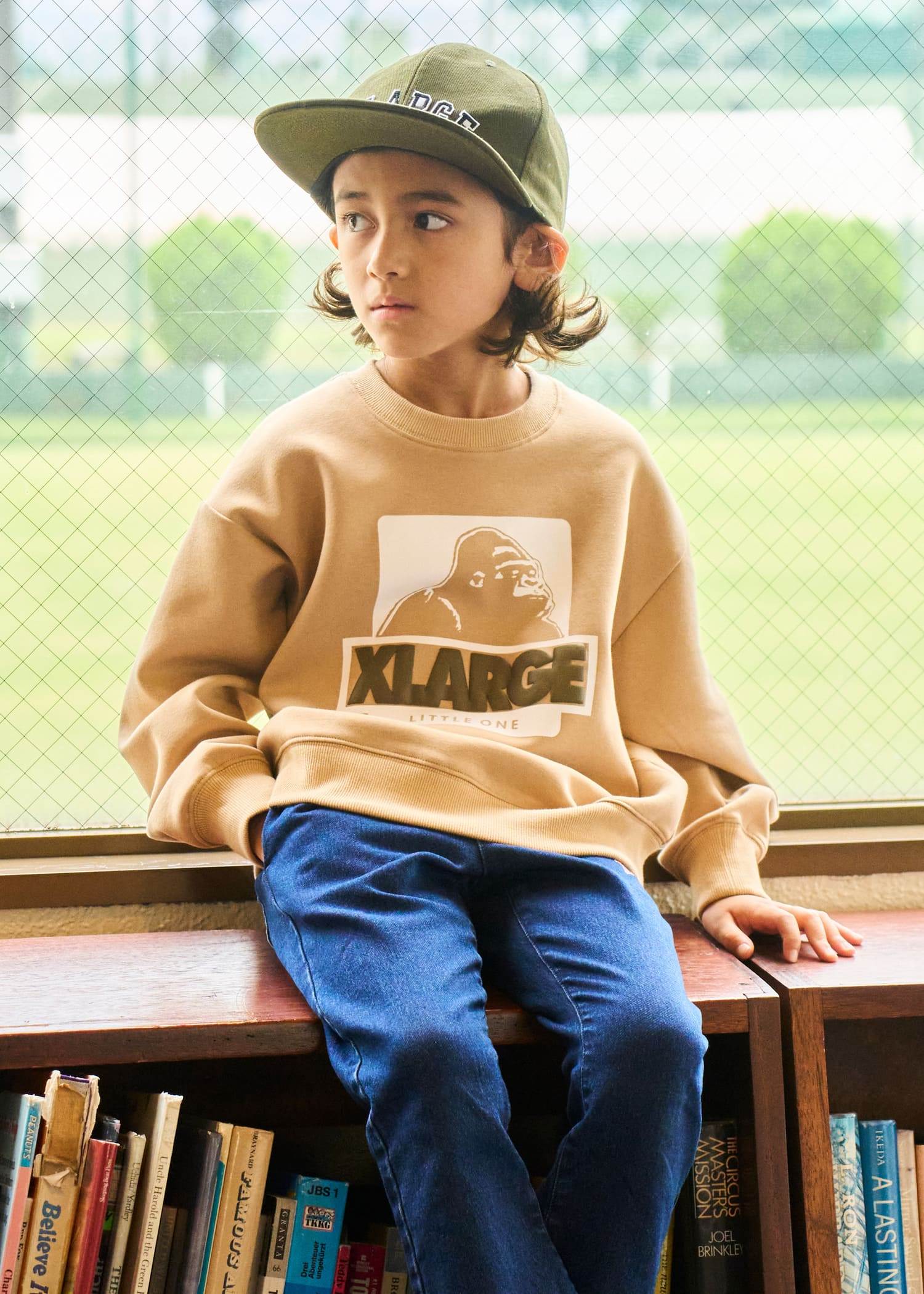 35 OFFセール SALE エクストララージ キッズ 子供服 トレーナー 80-140cm XLARGE KIDS ダンボールニット ボックスゴリラトレーナー ベージュ 2023秋冬 120サイズまではメール便OK X-LARGE