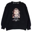 35%OFFセール SALE エクストララージ キッズ 子ども服 80-140cm XLARGE KIDS 3Dファニーゴリラトレーナー クロ 110cmまでは...