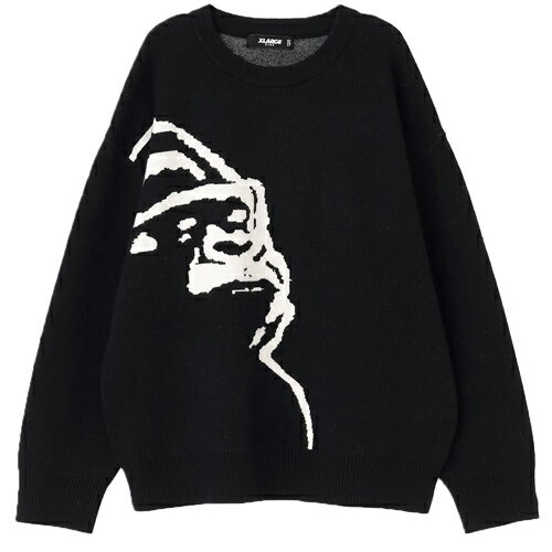 XLARGE KIDS (エクストララージ キッズ) 子ども服 100-140cm OGフェイスニットプルオーバー クロ ブラ..