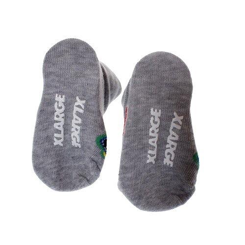 XLARGE KIDS（エクストララージキッズ） ベビー用 靴下 F(9-13cm) ミックスロゴ折り返し ベビーソックス トップグレー メール便OK 2026春夏 新作