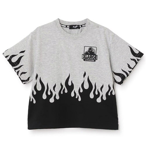 Rakuten - 10%OFFセール SALE XLARGE KIDS（エクストララージキッズ） ファイヤーモチーフ 半袖Tシャツ クロ ブラック（80-140cm） メール便OK 2026春夏