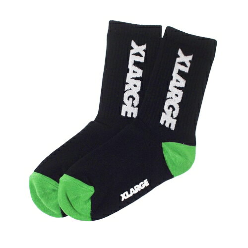 其它 - XLARGE KIDS（エクストララージキッズ） 子ども用 靴下 13-21cm ロゴリブ クルーソックスクロ ブラック メール便OK 2026春夏 新作