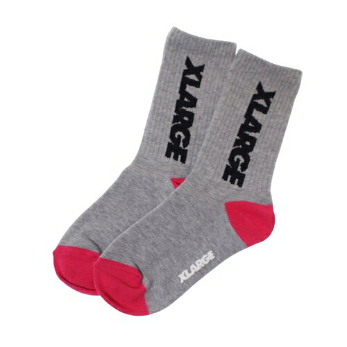乐天商城 - XLARGE KIDS（エクストララージキッズ） 子ども用 靴下 13-21cm ロゴリブ クルーソックストップグレー メール便OK 2026春夏 新作
