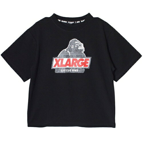 乐天商城 - XLARGE KIDS（エクストララージキッズ） バンダナOG 半袖Tシャツ UVカット クロ ブラック（80-140cm） メール便OK 2026春夏 新作