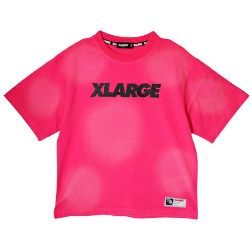 乐天商城 - XLARGE KIDS（エクストララージキッズ） スタンダードロゴ ヴィンテージライク半袖Tシャツ ピンク（90-140cm） メール便OK 2026春夏 新作