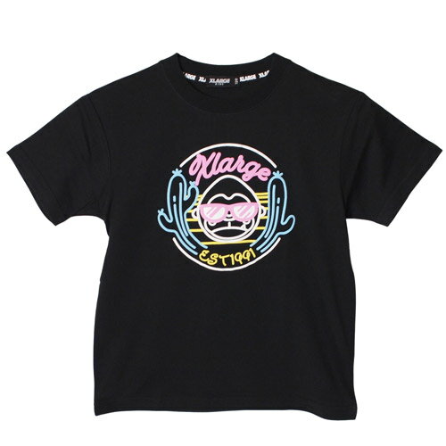 Rakuten - 10%OFFセール SALE XLARGE KIDS（エクストララージキッズ） ネオンポップファニーゴリラ 半袖Tシャツ クロ ブラック（80-140cm） メール便OK 2026春夏