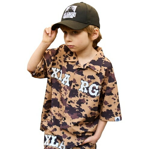 Rakuten - 10%OFFセール SALE XLARGE KIDS（エクストララージキッズ） アニマル総柄 半袖シャツ ベージュ（90-140cm） メール便OK 2026春夏