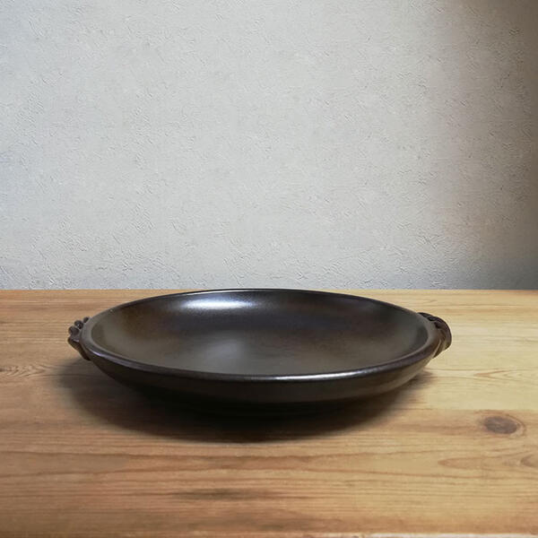 【取寄品】 萬古焼 灰釉 耐熱陶板 ＜7号サイズ＞陶板鍋 陶板焼き 土鍋 耐熱食器 耐熱皿 調理皿 調理器 プレート オーブン焼き 汁物 旅館 居酒屋 飲食店 家庭用 業務用 直火 電子レンジ対応 オーブン対応 ギフト プレゼント お祝い 耐熱陶器 日本製 owlkitchen-10001587 キッチン用品・食器のOwl Kitchen サンプル画像2