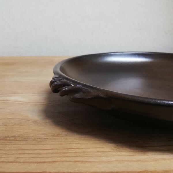 【取寄品】 萬古焼 灰釉 耐熱陶板 ＜7号サイズ＞陶板鍋 陶板焼き 土鍋 耐熱食器 耐熱皿 調理皿 調理器 プレート オーブン焼き 汁物 旅館 居酒屋 飲食店 家庭用 業務用 直火 電子レンジ対応 オーブン対応 ギフト プレゼント お祝い 耐熱陶器 日本製 owlkitchen-10001587 キッチン用品・食器のOwl Kitchen サンプル画像3