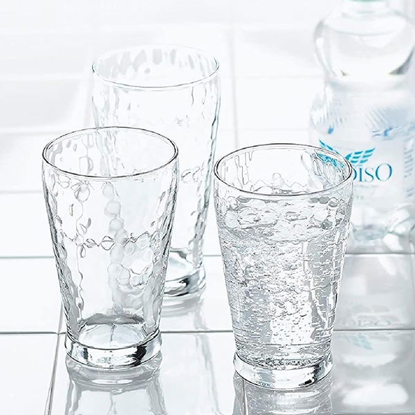 【取寄品】 ダンク タンブラーL 3個セットコップ グラス フリーカップ ガラス製 洋食器 普段使い おしゃれ 涼しげ 槌目調 槌目模様 炭酸水 酒器 シンプル 万能 アデリア 石塚硝子 ギフト お祝い プレゼント 母の日 敬老の日 結婚祝い 贈り物 食洗機対応 日本製