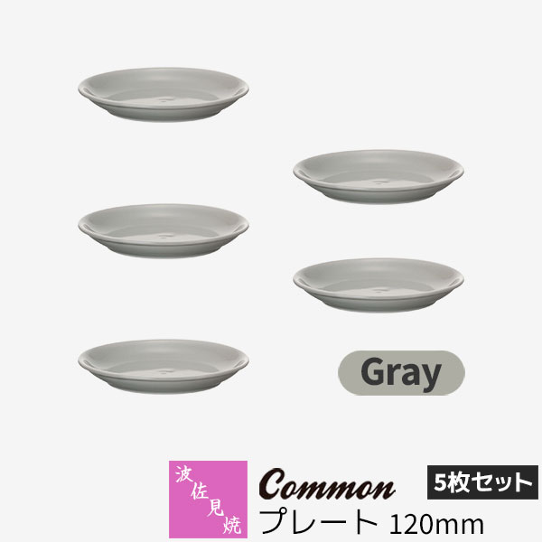 Rakuten - 【取寄品】 波佐見焼 Common プレート 120mm 5枚セット Grayグレー 小皿 取り皿 取皿 お皿 丸皿 洋食器セット おしゃれ かわいい 可愛い シンプル 普段使い グッドデザイン賞 電子レンジ対応 食洗機対応 ギフト お祝い プレゼント 母の日 結婚祝い 磁器 日本製