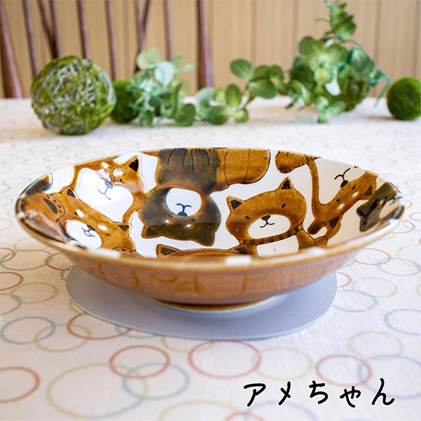 【取寄品】 わんわんジャパン フルーツボウル 5ヶセット ＜アメちゃん＞犬好き いぬ好き かわいい 可愛い わんこ わんちゃん おしゃれ サラダボウル 犬柄 中皿 食器セット 電子レンジ対応 食洗機対応 ギフト プレゼント お祝い 母の日 日本製