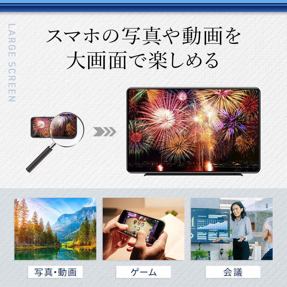 【期間限定価格】HDMI変換 映像出力ケーブル iPhoneやiPadの動画、写真、書類などをテレビの大画面に簡単にミラーリング 3m 宅C