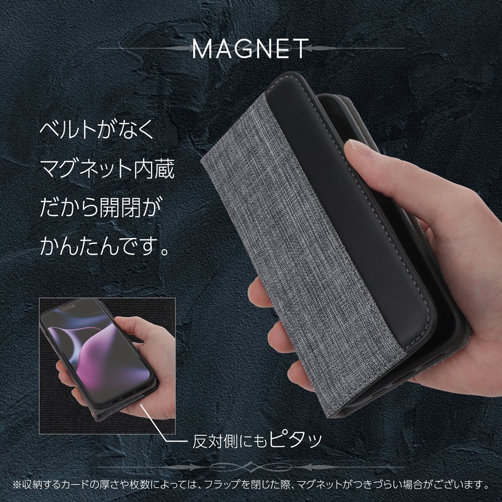 �ڥ����ȥ�åȾ��ʡ� iPhone 14 Pro�� ��Ģ�� ������ �ե��֥�å��Ǻ� PU�쥶�� FLIP COVER ���ޥۥ����� �ޥ��ͥå��դ��ե�å� ���졼�ߥ֥�å� �ͥ��ӡ��ߥ֥�å�
