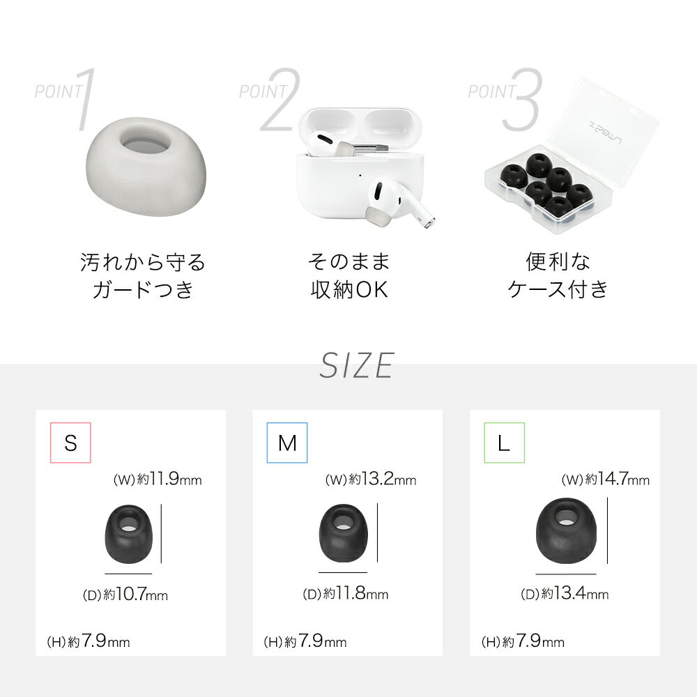 ���ڤ��ò� Apple AirPods Pro�� ��ȿȯ���䡼�ԡ��� Foam tips 3�ڥ����� S / M / L �ײ������å� �������� �᡼��������̵��