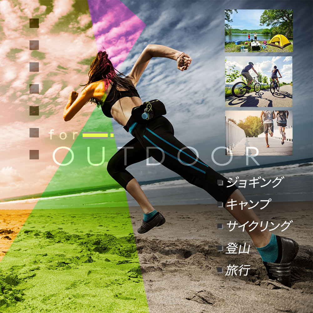 【お値下げしました！】 ラン＆サイクルポーチ ペットボトルホルダー付き 3ポケッ...