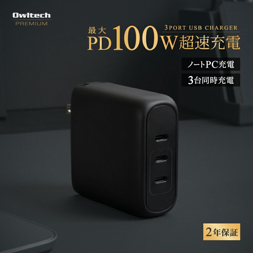 USB Type-C×3 USB充電器 最大PD100W出力 Ga