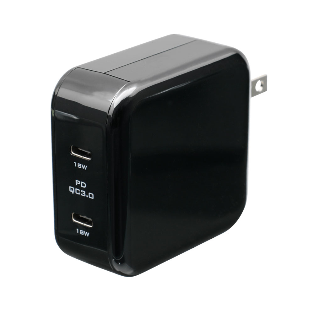 【最大600円OFFクーポン配布中！12/26 9:59まで】 【アウトレット商品】 AC充電器 USB Type-C 2ポート搭載 Power Delivery 18Wx2 PD18W Quick Charge 3.0対応 【WEB限定モデル】