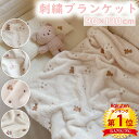 【マラソン限定クーポンあり】\当日発送/【楽天1位】 刺繍 ブランケット 90×130cm 4種類 毛布 ふわふわ あったか ぽかぽか やわらか 大きめ かわい...