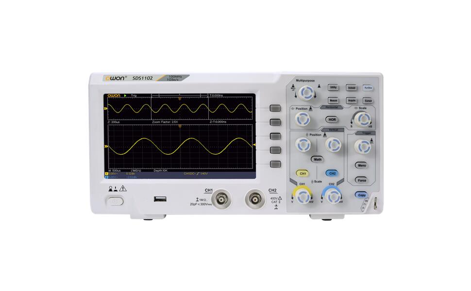 【5％OFFクーポン】OWON デジタルオシロスコープSDS1102 1Gs/s 100MHz帯域 薄型軽量 ハイコストパフォーマンス【国内正規品】【メーカー直営3年保証】【日本語取扱説明書HPよりダウンロード】【入門書別途発送】 3