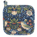 Le Chateau 英国製 ウィリアムモリス ポットマット 21×21cm WILLIAM MORRIS GALLERY 鍋敷き ミトン 鍋置き オーブン キッチン雑貨 台所用品 プレゼント ギフト 母の日 花 花柄 鳥 いちご泥棒 Strawberry Thief Blue PM78