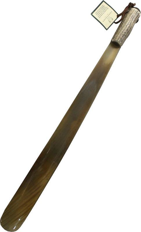 Abbeyhorn 英国製 高級天然牛角&鹿角 ハンドメイド スタッグハンドル靴べら [約54cm] 革タッセル付き ロング 長め くつべら シューホーン おしゃれ プレゼント ギフト　SHTBG（ベージュ系）