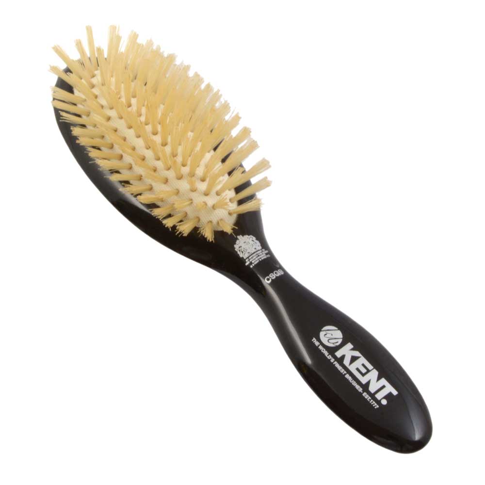 Soft Bristle Brush Small(CSGS)　※箱入り ゴムクッション スモール ヘアブラシ 商品番号 CSGS ブラシ 細く柔かめの 白豚毛ブリッスル。 ハンドバッグサイズ。 お子様にも。 サイズ 本体：18×4.5cm 重さ 48g JANコード 5 011637 076363