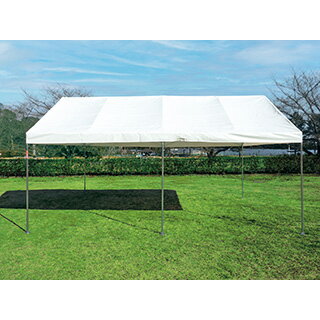 ■　商品詳細　■ 商品名 アルミキングテント1520 商品番号 G-1816 商品説明 ●267×355cm(1.5×2間)、全高280cm(軒高200cm) ●重さ40kg ●屋根部アルミ(32mm)、脚部スチール(31.8mm) ●天幕ポリエステルターポリン(防炎=防炎番号:F-27105) ●天幕収納袋付 ●4本柱 ●屋根部がアルミ製のため、通常のテントより軽量です。 また、各パーツはユニット化されており、簡単に設営・撤去ができます。 ●当社ホームページにて、組立時の動画がご覧いただけます。 アルミの「軽さ」とスチールの「強さ」を兼ね備えたハイブリッドテント テントは必要に応じた重しやロープでの固定が必要です。画像はG-1817　2x3間