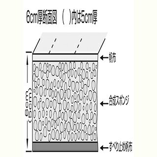 トーエイライト (TOEI LIGHT) 合成スポンジマット 6cm厚（6号帆布）・ノンスリップ T-1863