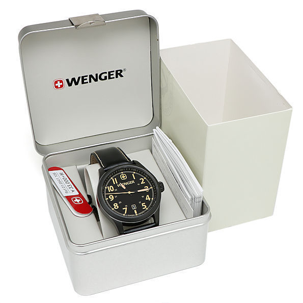 ウェンガー 腕時計（メンズ） 【新品】ウェンガー テラグラフ 01.0541.105 ブラック メンズ WENGER 腕時計
