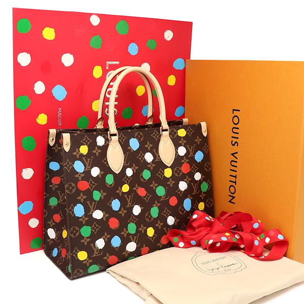 【新品】ルイヴィトン×草間彌生 LV×YK オンザゴーMM 直営店購入品 M46379 モノグラム 2WAYバッグ ハンドバッグ セミショルダーバッグのサムネイル