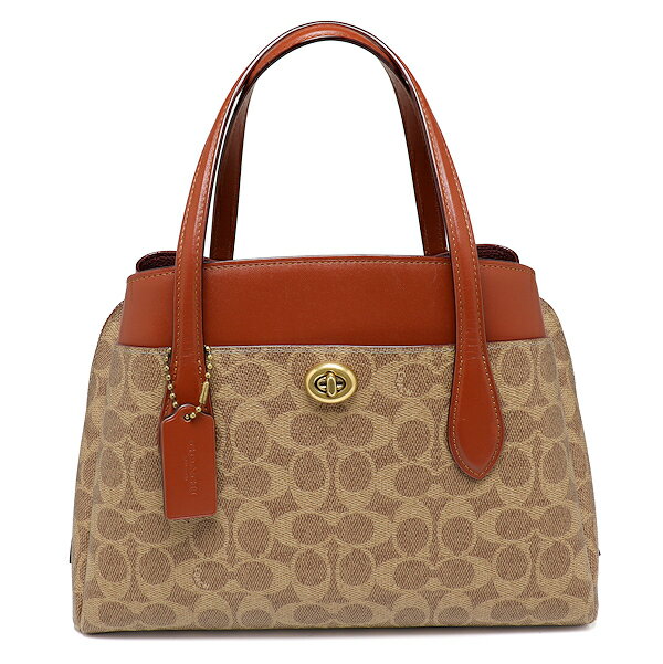 美品 コーチ ローラ キャリーオール 30 シグネチャー キャンバス 593 ハンドバッグ 直営店購入品 COACH